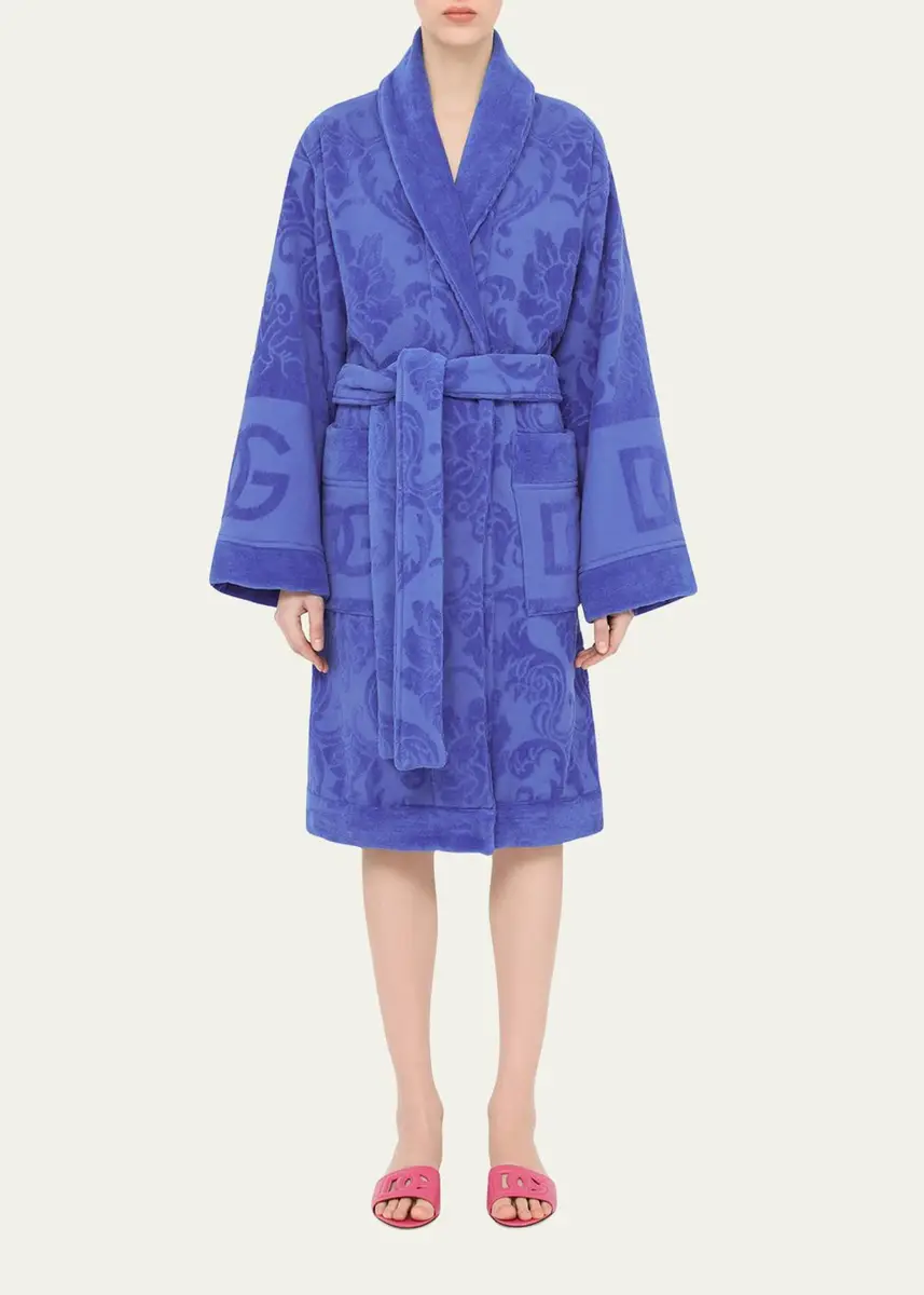 Dolce & Gabbana DG Logo Jacquard Bathrobe | Thumbnail 5 Dolce & Gabbana DG Logo Jacquard Bathrobe | Thumbnail 5