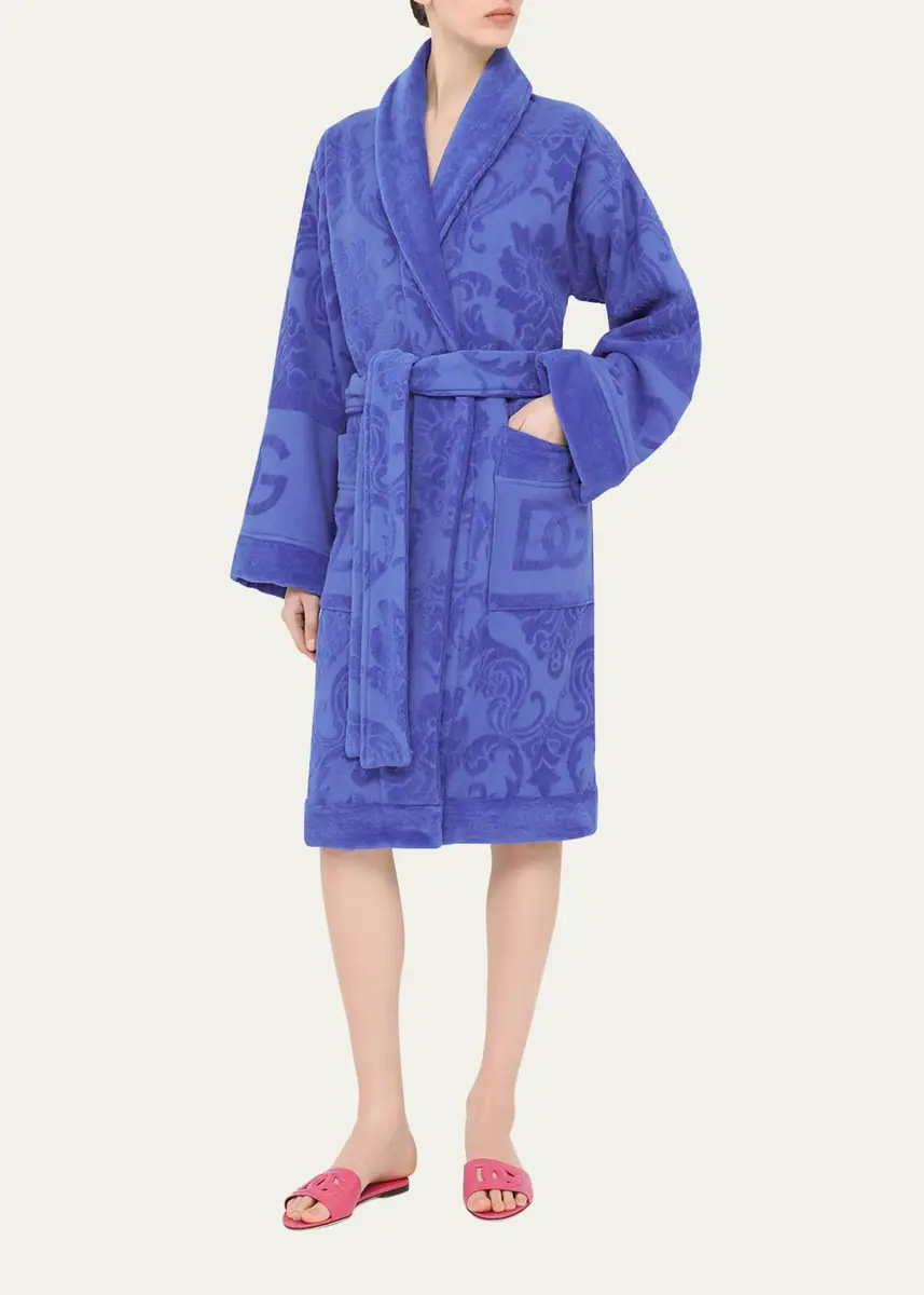 Dolce & Gabbana DG Logo Jacquard Bathrobe | Thumbnail 7 Dolce & Gabbana DG Logo Jacquard Bathrobe | Thumbnail 7