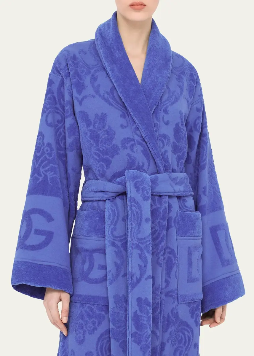 Dolce & Gabbana DG Logo Jacquard Bathrobe | Thumbnail 8 Dolce & Gabbana DG Logo Jacquard Bathrobe | Thumbnail 8