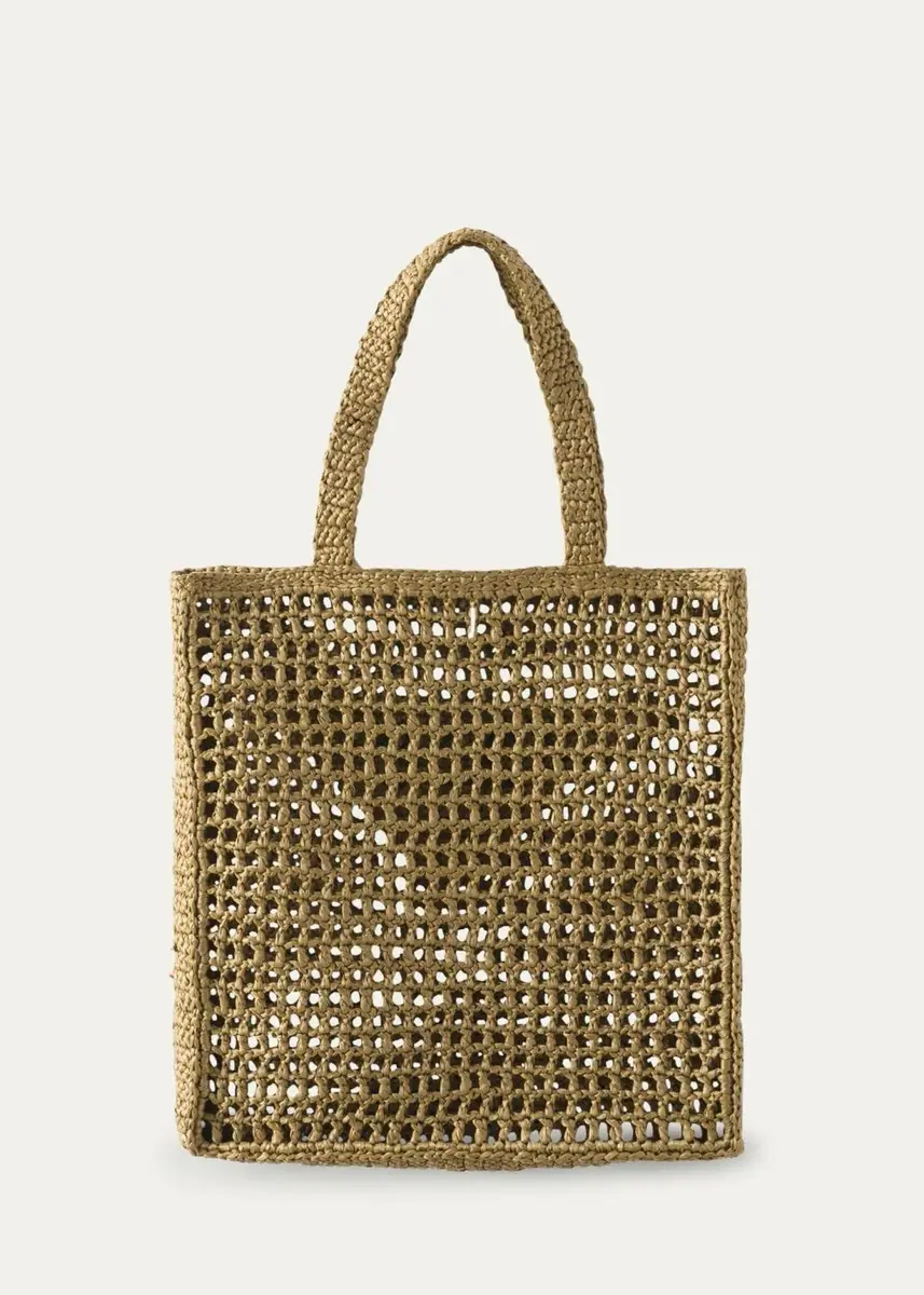 Prada Logo Crochet Tote Bag | Thumbnail 4 Prada Logo Crochet Tote Bag | Thumbnail 4