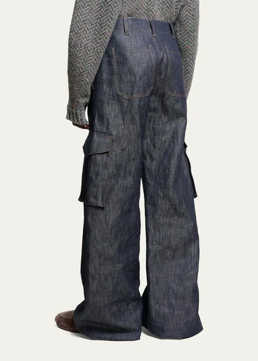 Gabriela Hearst Eos Cotton-Linen Sculptural Flared Cargo Pants | Thumbnail 3 Gabriela Hearst Eos Cotton-Linen Sculptural Flared Cargo Pants | Thumbnail 3