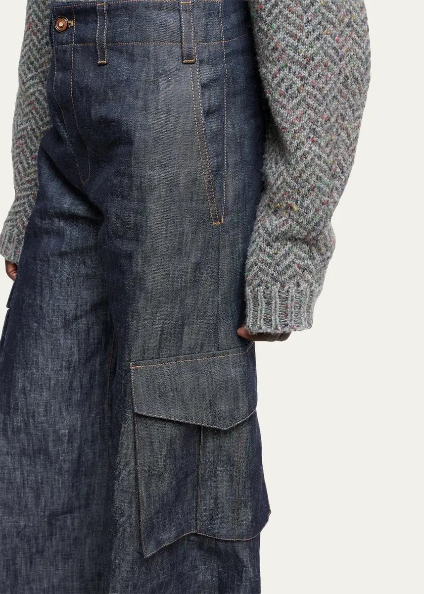 Gabriela Hearst Eos Cotton-Linen Sculptural Flared Cargo Pants | Thumbnail 5 Gabriela Hearst Eos Cotton-Linen Sculptural Flared Cargo Pants | Thumbnail 5