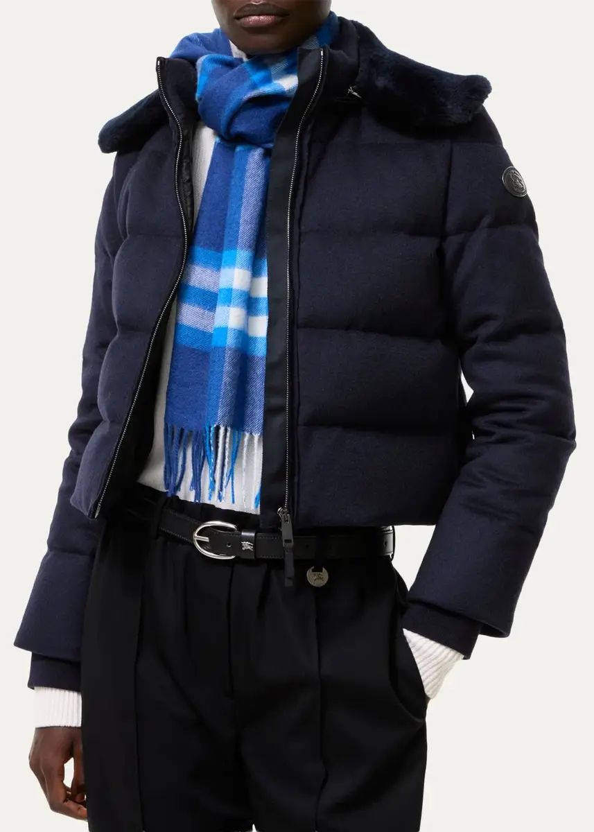Burberry Latimer Lamb Shearling Collar & Cashmere Crop Puffer Jacket | Thumbnail 3 Burberry Latimer Lamb Shearling Collar & Cashmere Crop Puffer Jacket | Thumbnail 3
