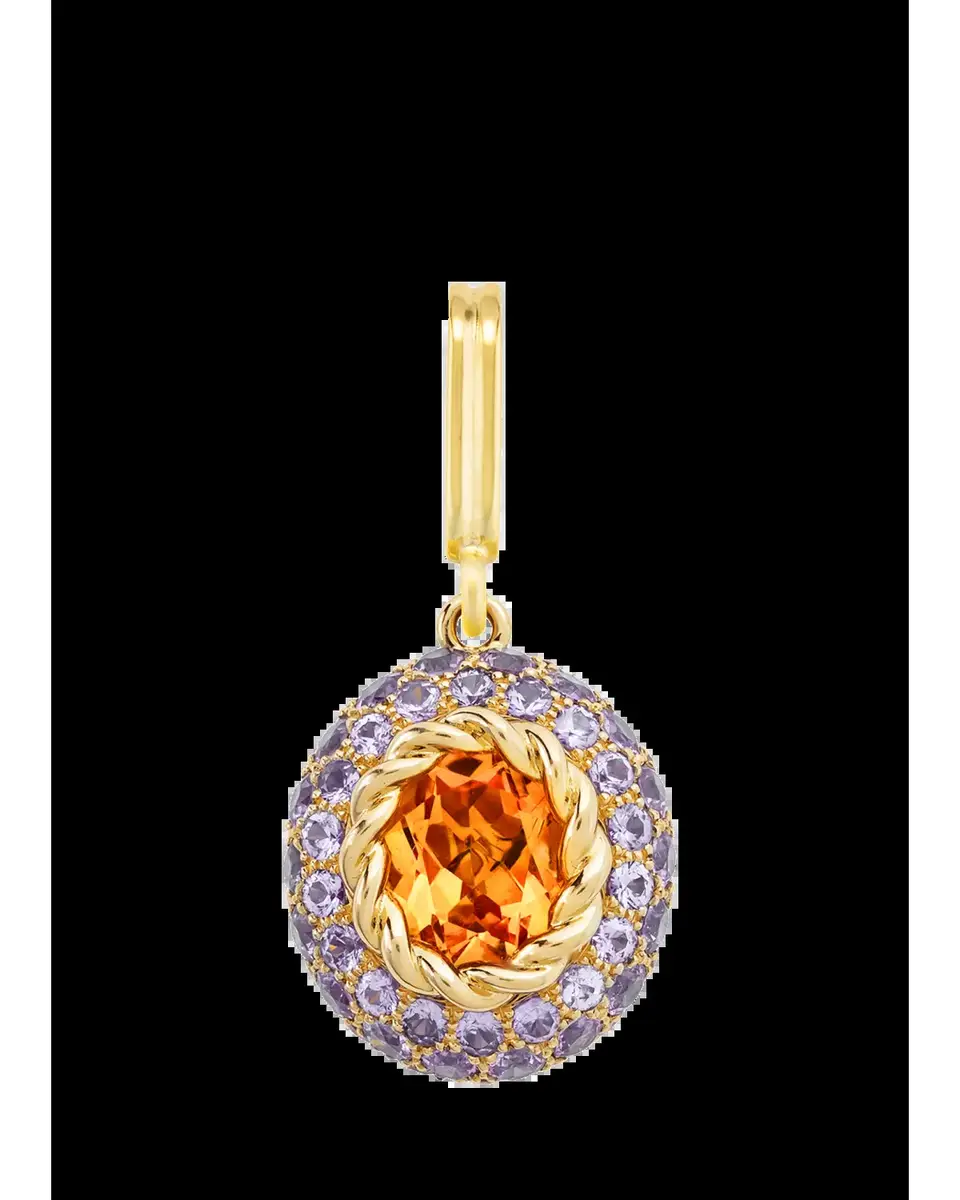 Mellerio 18K Yellow Gold Baby Blossom Charm with Citrine and Purple Sapphires | Thumbnail 2 Mellerio 18K Yellow Gold Baby Blossom Charm with Citrine and Purple Sapphires | Thumbnail 2