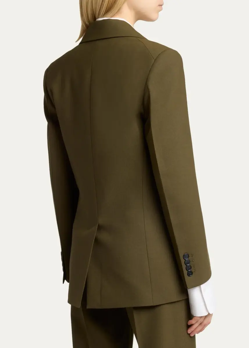 Victoria Beckham Katherine Patch Pocket Wool Single-Breasted Jacket | Thumbnail 3 Victoria Beckham Katherine Patch Pocket Wool Single-Breasted Jacket | Thumbnail 3