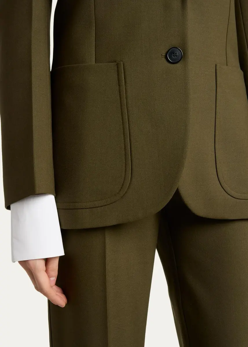 Victoria Beckham Katherine Patch Pocket Wool Single-Breasted Jacket | Thumbnail 5 Victoria Beckham Katherine Patch Pocket Wool Single-Breasted Jacket | Thumbnail 5