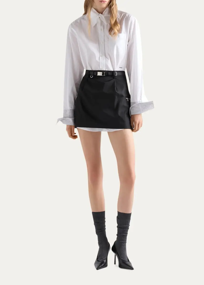 Prada Belted Mini Skirt | Thumbnail 2