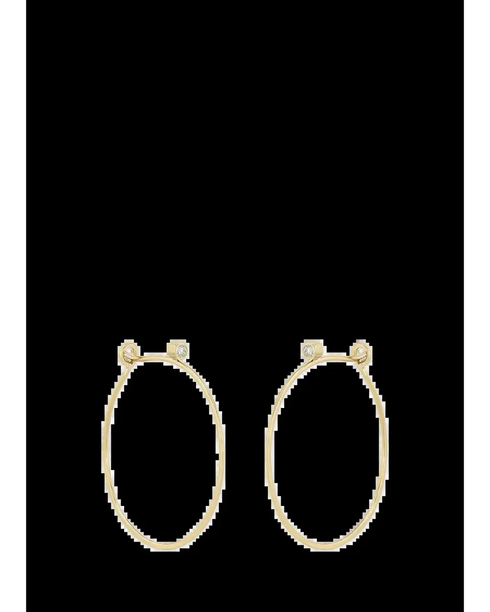 Zoë Chicco 14K Diamond Small Thin Hammered Hoop Earrings | Thumbnail 2 Zoë Chicco 14K Diamond Small Thin Hammered Hoop Earrings | Thumbnail 2