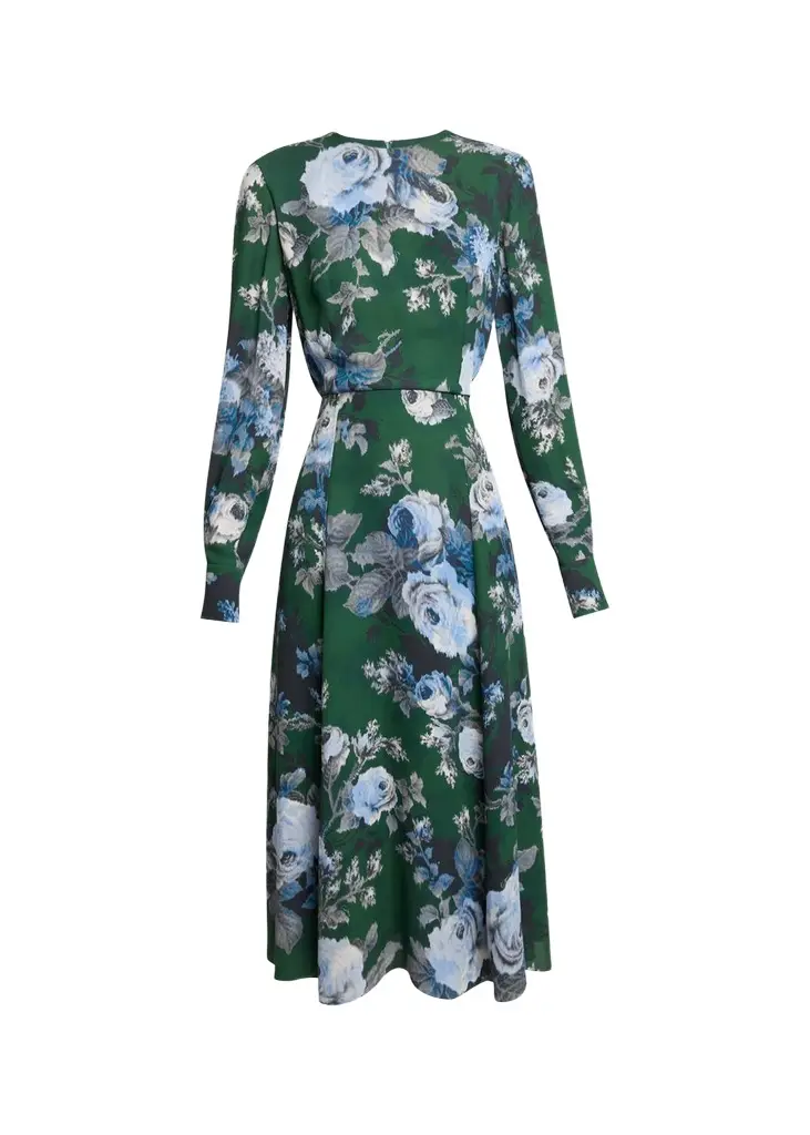 Erdem Floral Crepe A-Line Midi Dress | Image 1 Erdem Floral Crepe A-Line Midi Dress | Image 1