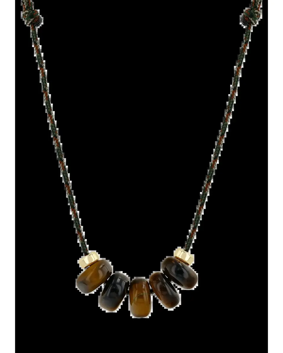 Zoë Chicco 14K Tiger Eye and Rondelle Slider Bead Paracord Necklace | Thumbnail 2 Zoë Chicco 14K Tiger Eye and Rondelle Slider Bead Paracord Necklace | Thumbnail 2