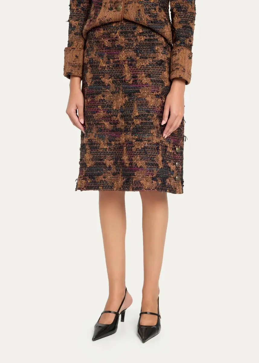 Kobi Halperin Olsen Tweed Knee-Length Skirt | Thumbnail 4 Kobi Halperin Olsen Tweed Knee-Length Skirt | Thumbnail 4