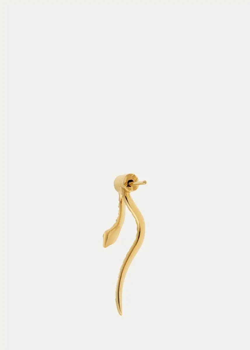 Ileana Makri 18K Yellow Gold Boa Earrings with Diamonds | Thumbnail 3 Ileana Makri 18K Yellow Gold Boa Earrings with Diamonds | Thumbnail 3
