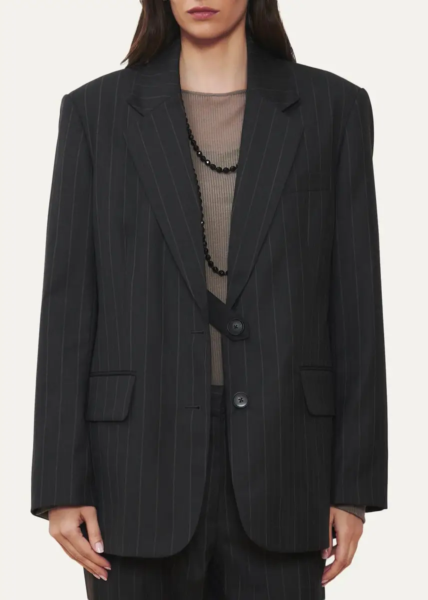 WE-AR4 The Diana Pinstriped Single-Breasted Blazer | Thumbnail 4 WE-AR4 The Diana Pinstriped Single-Breasted Blazer | Thumbnail 4