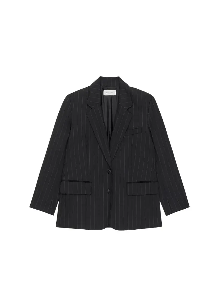 WE-AR4 The Diana Pinstriped Single-Breasted Blazer | Image 1 WE-AR4 The Diana Pinstriped Single-Breasted Blazer | Image 1