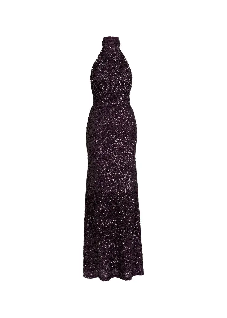 Silvia Tcherassi Dido Sequined Halter Trumpet Gown | Image 1 Silvia Tcherassi Dido Sequined Halter Trumpet Gown | Image 1