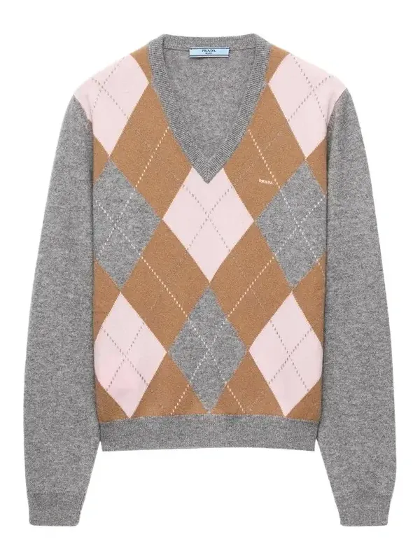 Argyle Cashmere V-Neck Sweater Argyle Cashmere V-Neck Sweater
