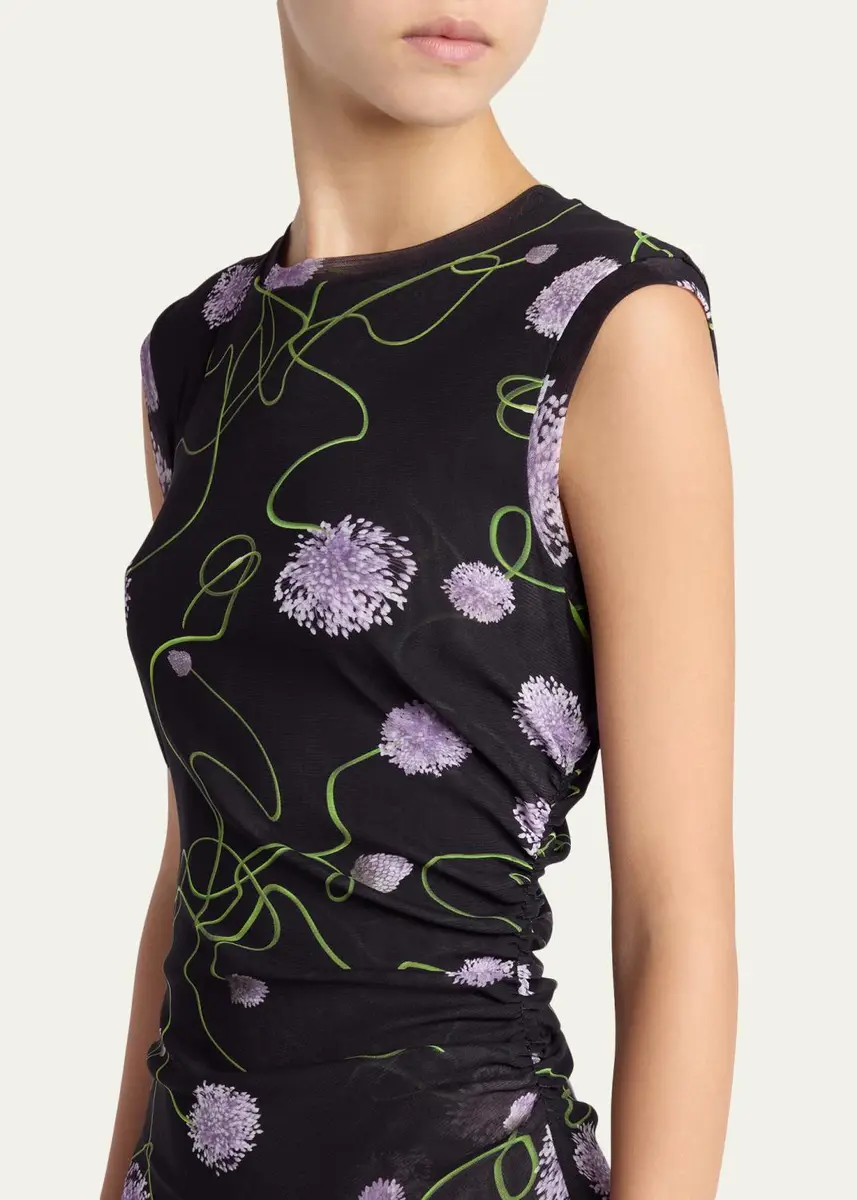 Stella McCartney Twisted Flower Mesh Sleeveless Maxi Dress | Thumbnail 5