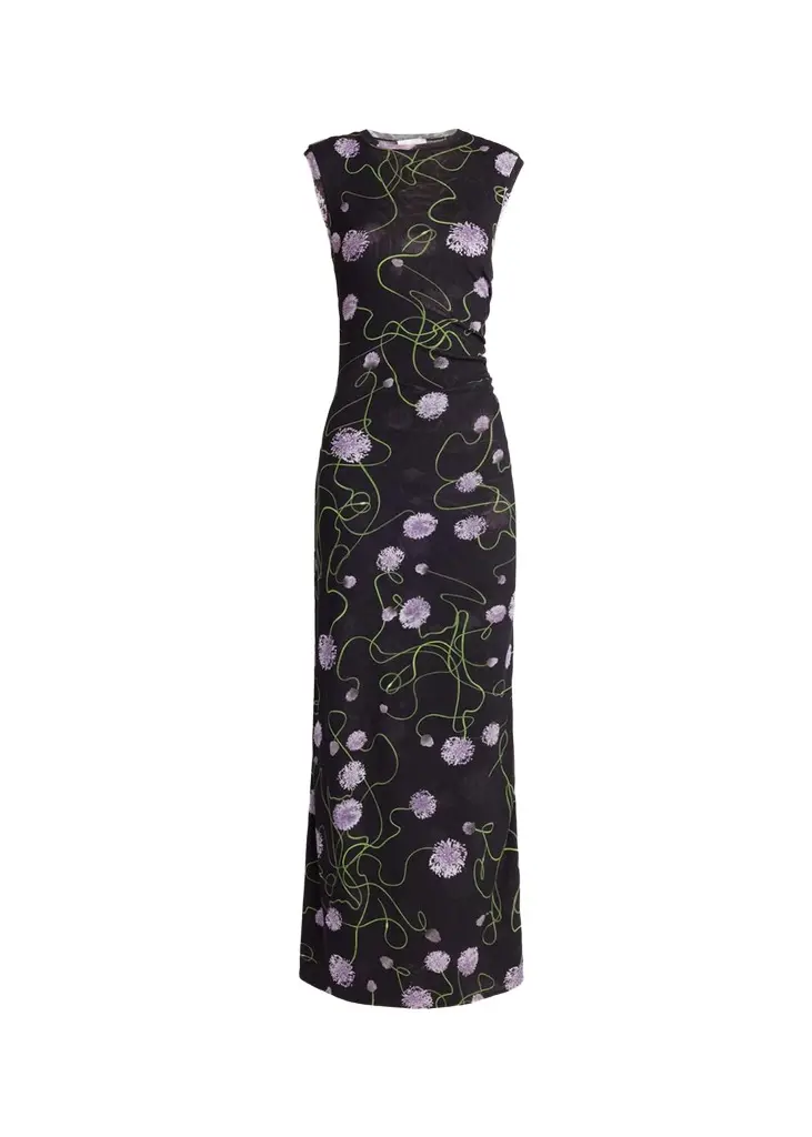 Stella McCartney Twisted Flower Mesh Sleeveless Maxi Dress | Image 1 Stella McCartney Twisted Flower Mesh Sleeveless Maxi Dress | Image 1