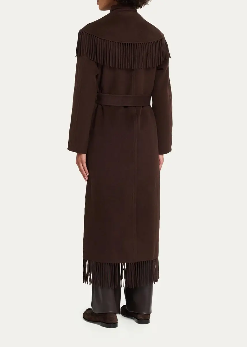 Simkhai Carrie Fringe Wool Long Coat | Thumbnail 3 Simkhai Carrie Fringe Wool Long Coat | Thumbnail 3