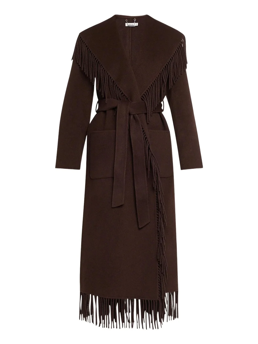 Simkhai Carrie Fringe Wool Long Coat