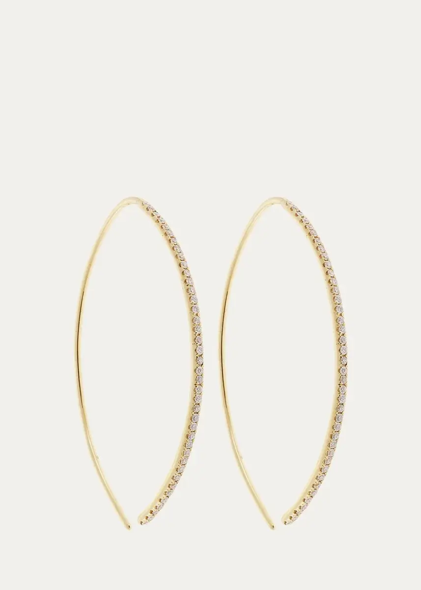 Ileana Makri 18K Yellow Gold Eye Hoop Earrings with Diamonds | Thumbnail 2 Ileana Makri 18K Yellow Gold Eye Hoop Earrings with Diamonds | Thumbnail 2