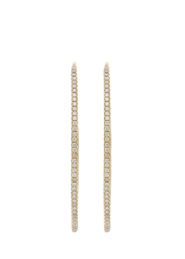 Ileana Makri 18K Yellow Gold Eye Hoop Earrings with Diamonds | Image 1 Ileana Makri 18K Yellow Gold Eye Hoop Earrings with Diamonds | Image 1
