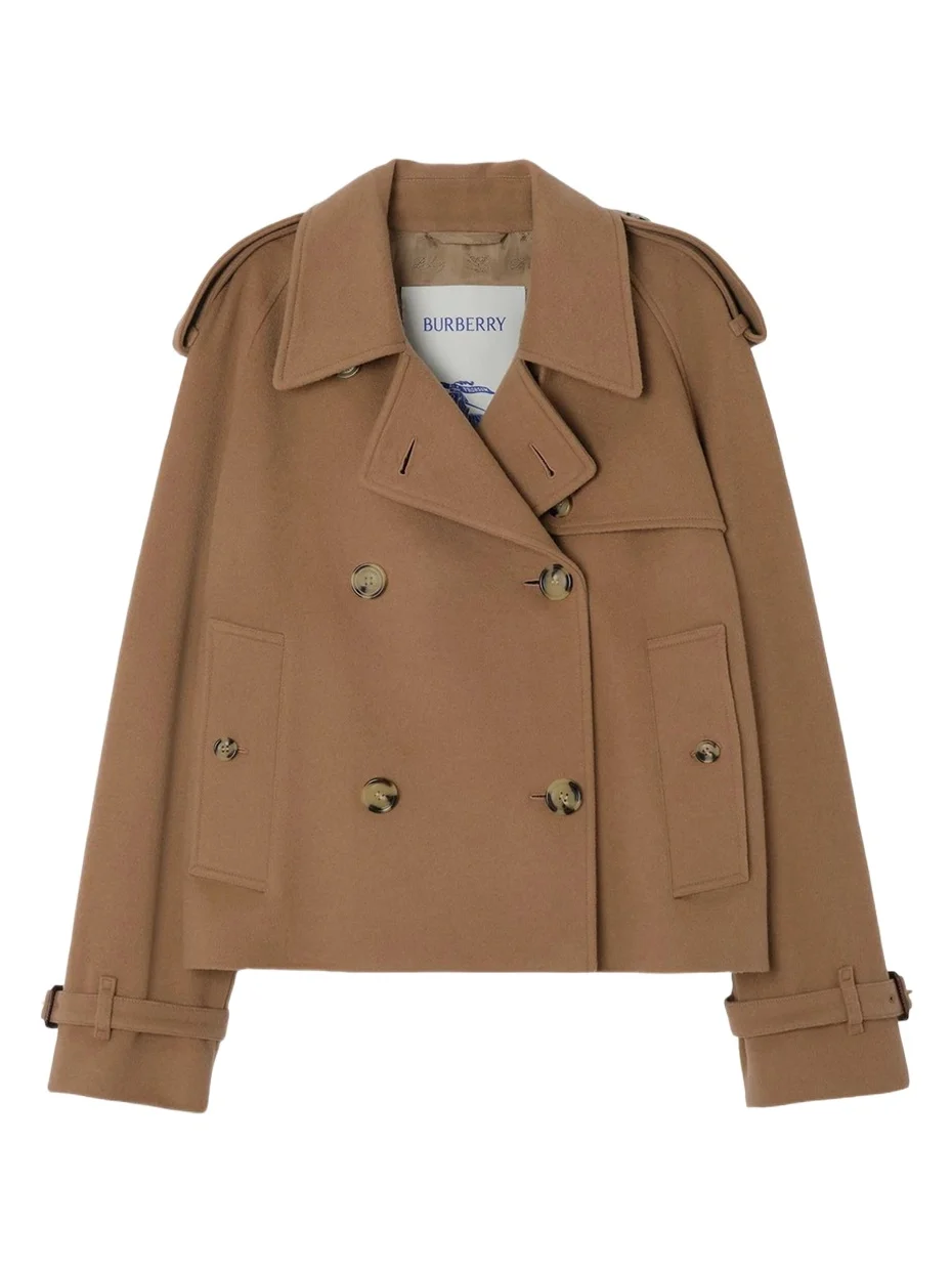 Burberry Mayfair Cropped Cashmere Trench Jacket