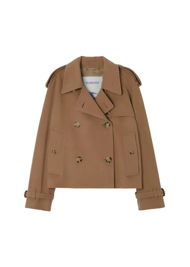 Burberry Mayfair Cropped Cashmere Trench Jacket | Image 1 Burberry Mayfair Cropped Cashmere Trench Jacket | Image 1
