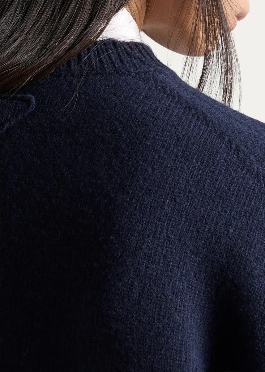 Prada Leather Elbow-Patch Wool Crewneck Sweater | Thumbnail 5 Prada Leather Elbow-Patch Wool Crewneck Sweater | Thumbnail 5