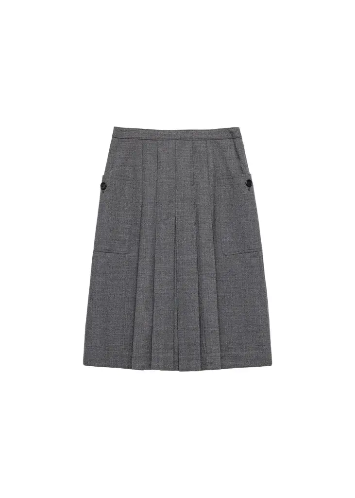 Prada Pleated-Front Wool A-Line Skirt | Image 1 Prada Pleated-Front Wool A-Line Skirt | Image 1