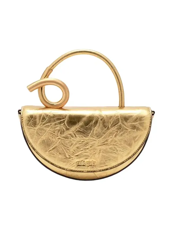 Cult Gaia Azariah Nano Sculptural Metallic Leather Top-Handle Bag