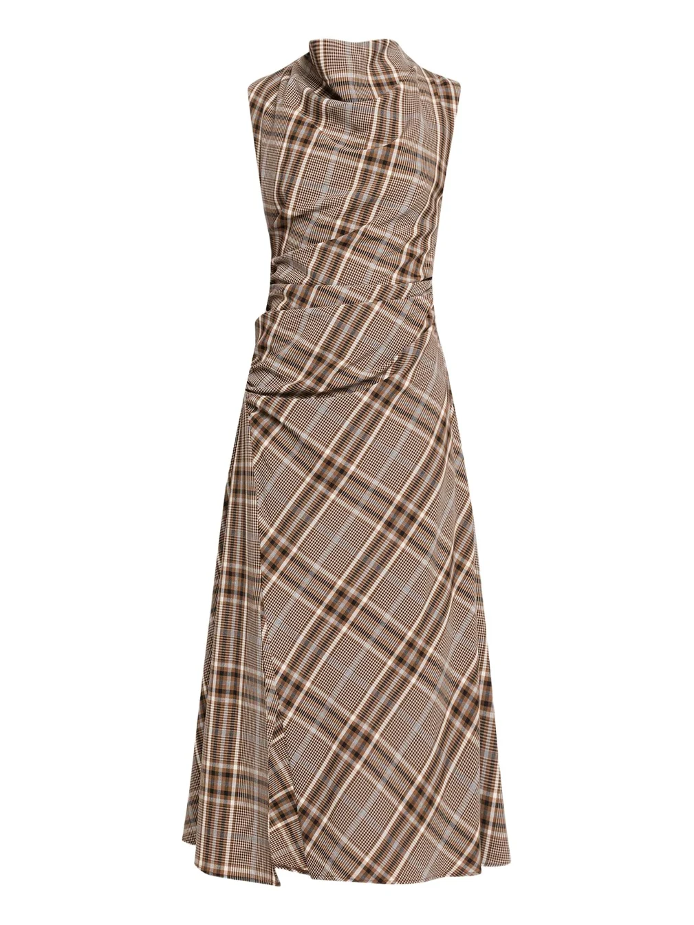 Burke Plaid Cowl-Neck Maxi Dress Burke Plaid Cowl-Neck Maxi Dress