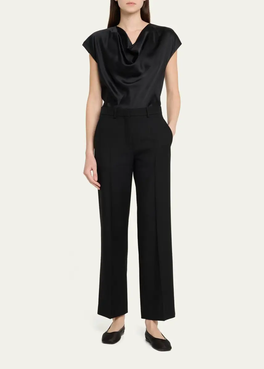 Vince Cowl-Neck Cap-Sleeve Satin Blouse | Thumbnail 2 Vince Cowl-Neck Cap-Sleeve Satin Blouse | Thumbnail 2