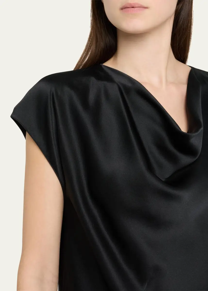 Vince Cowl-Neck Cap-Sleeve Satin Blouse | Thumbnail 5 Vince Cowl-Neck Cap-Sleeve Satin Blouse | Thumbnail 5