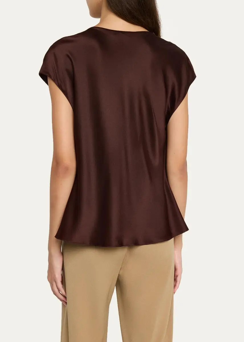 Vince Cowl-Neck Cap-Sleeve Satin Blouse | Thumbnail 7 Vince Cowl-Neck Cap-Sleeve Satin Blouse | Thumbnail 7