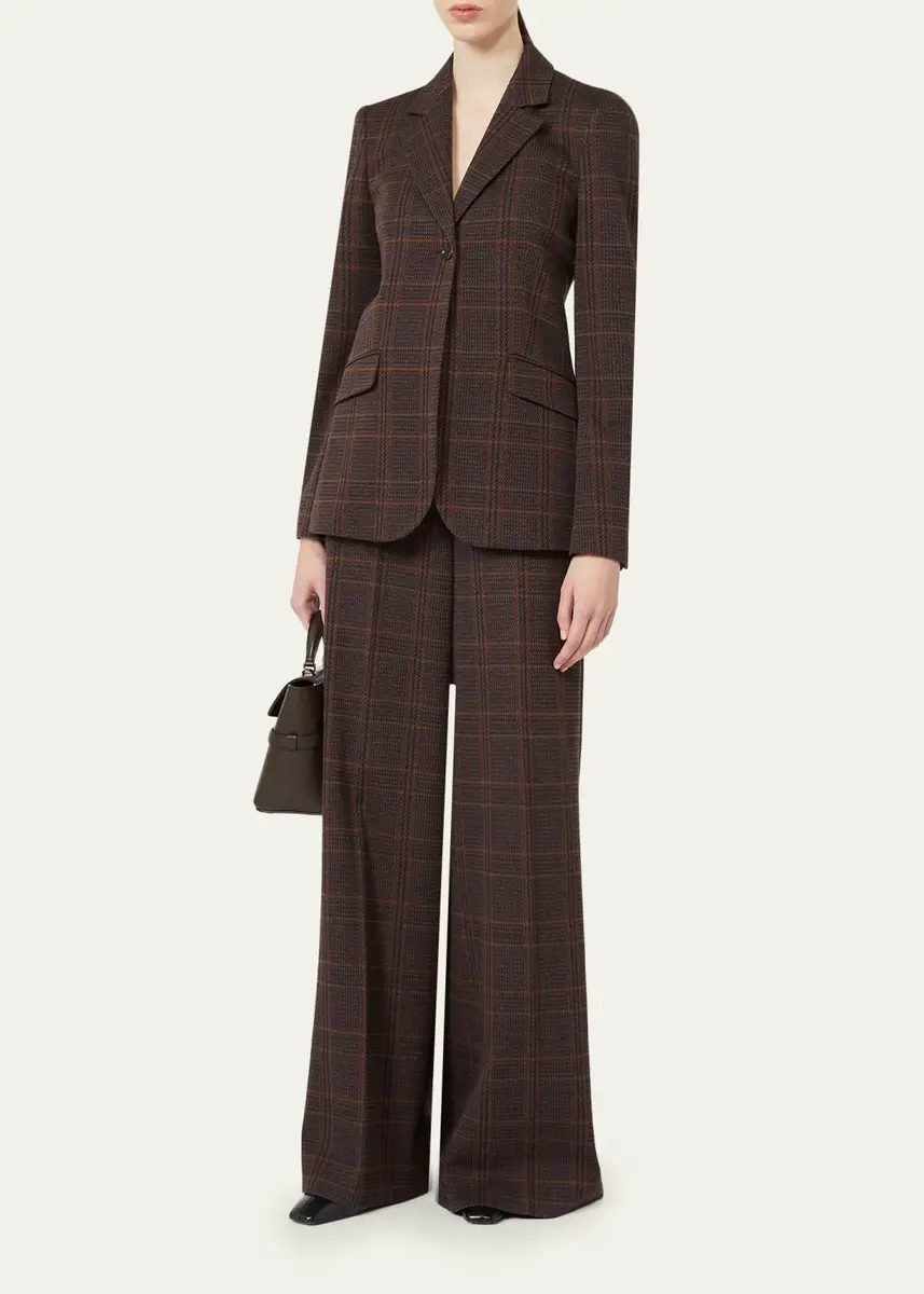 Max Mara Wool-Cotton Check Single-Breasted Jacket | Thumbnail 2 Max Mara Wool-Cotton Check Single-Breasted Jacket | Thumbnail 2