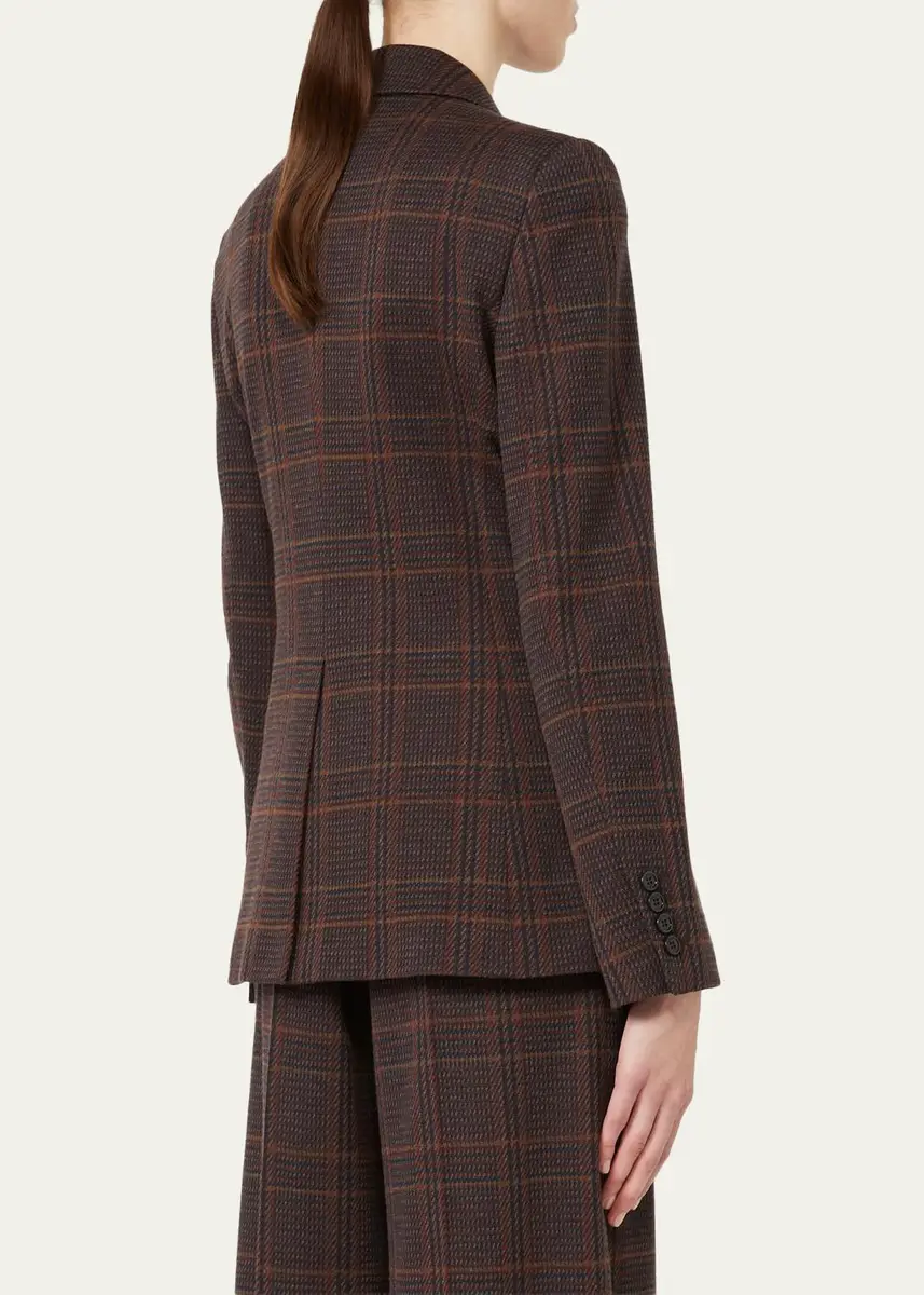 Max Mara Wool-Cotton Check Single-Breasted Jacket | Thumbnail 3 Max Mara Wool-Cotton Check Single-Breasted Jacket | Thumbnail 3