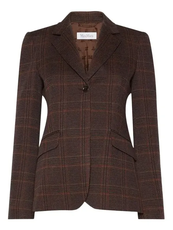 Wool-Cotton Check Single-Breasted Jacket Wool-Cotton Check Single-Breasted Jacket
