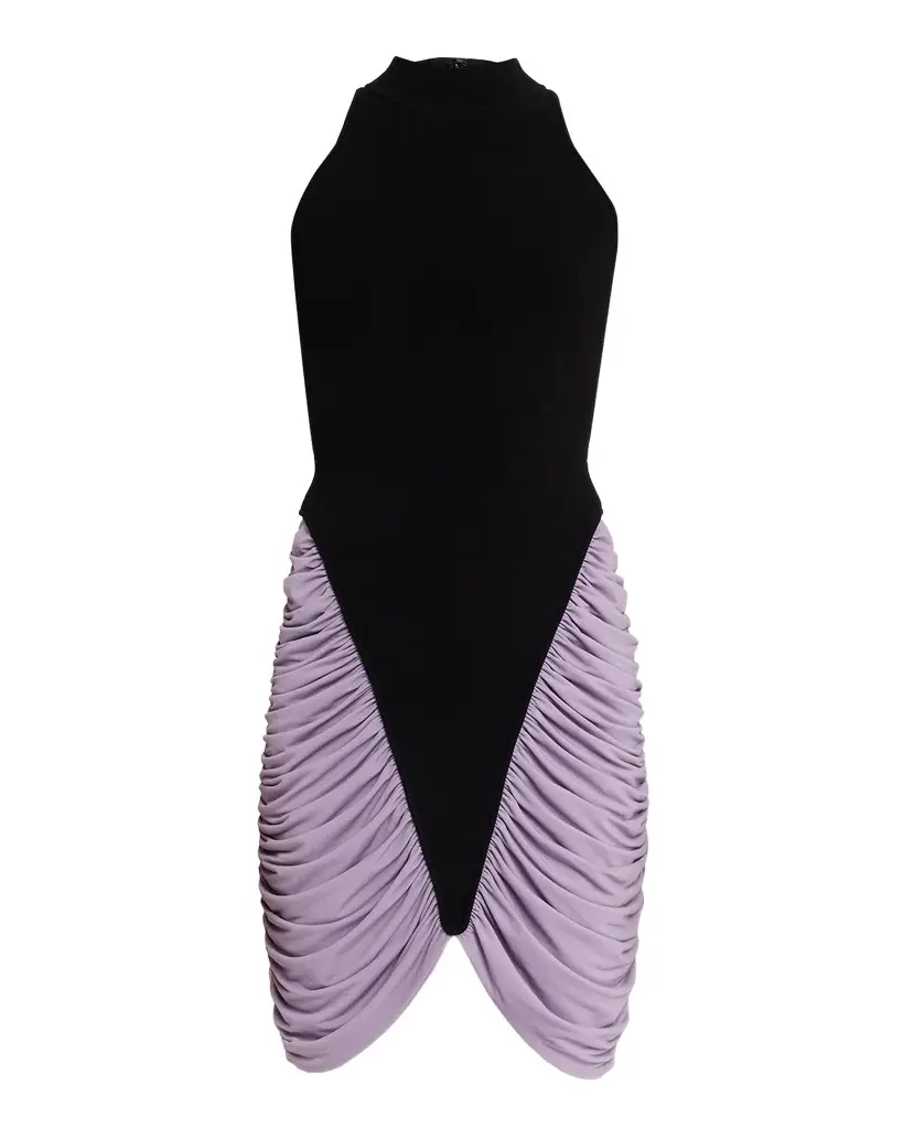 Atticus Draped Jersey and Knit Mini Dress Atticus Draped Jersey and Knit Mini Dress