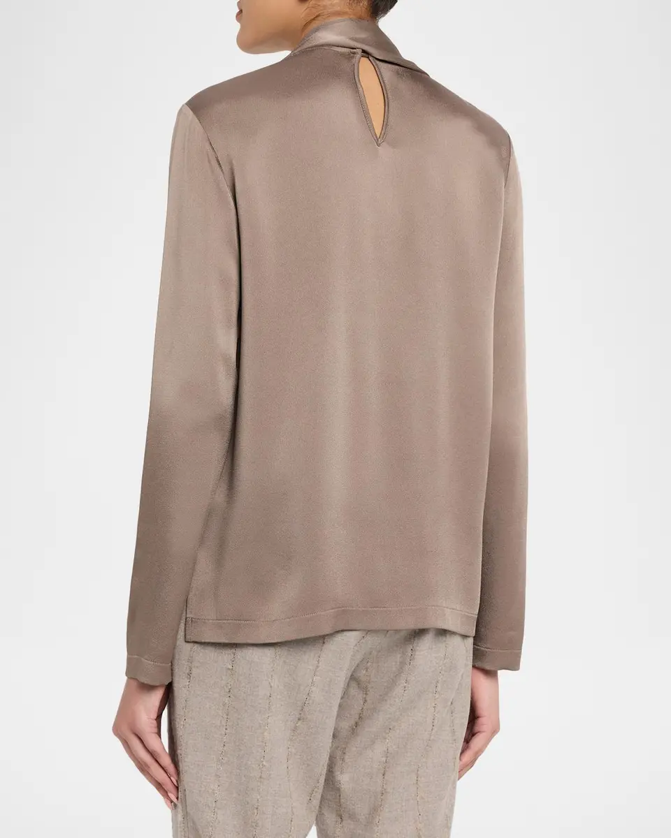 Fabiana Filippi Draped Envers Satin Top | Thumbnail 3 Fabiana Filippi Draped Envers Satin Top | Thumbnail 3