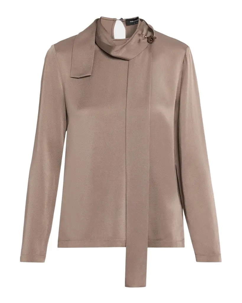 Fabiana Filippi Draped Envers Satin Top
