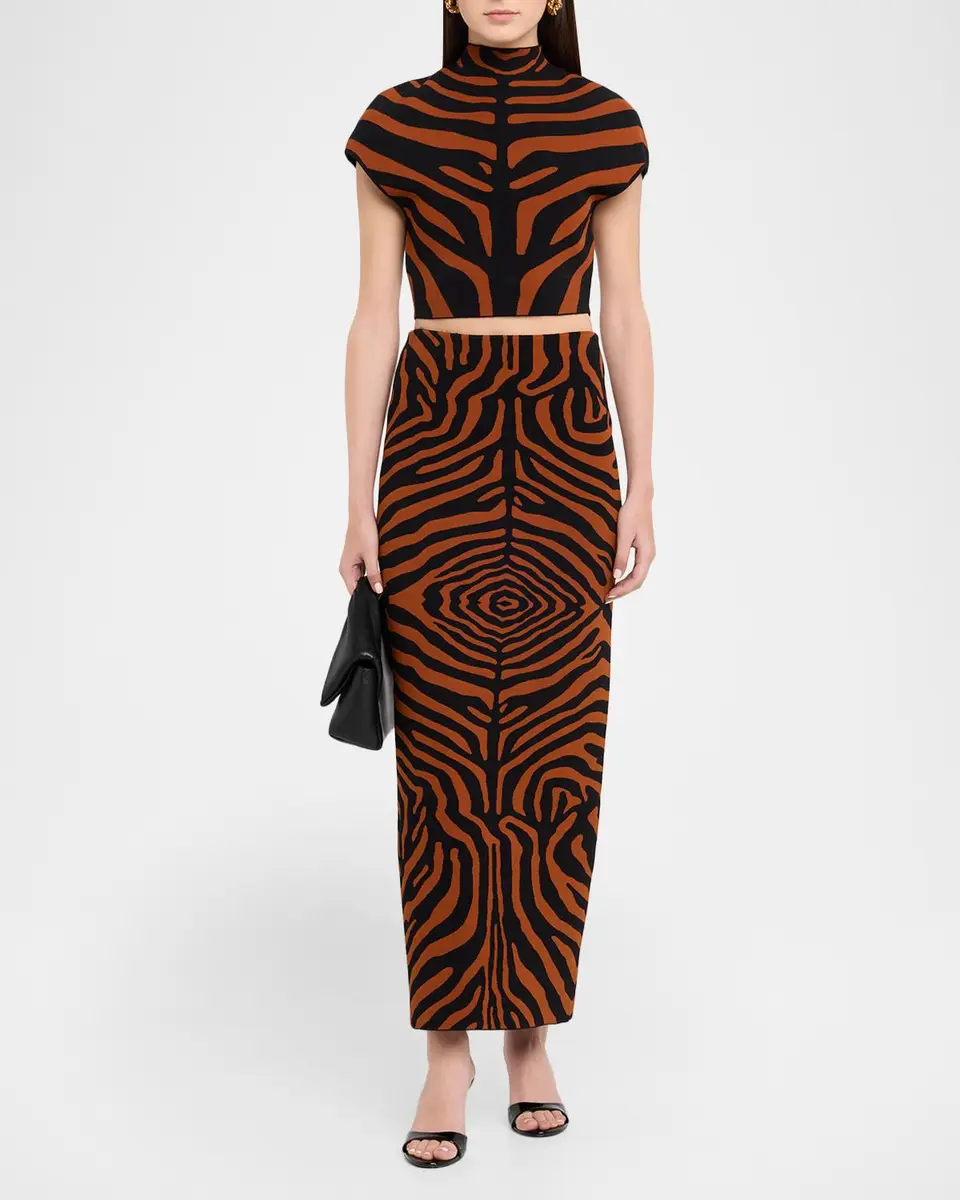 Et Ochs Oaklynn Knit Tiger Striped Maxi Pencil Skirt | Thumbnail 2 Et Ochs Oaklynn Knit Tiger Striped Maxi Pencil Skirt | Thumbnail 2