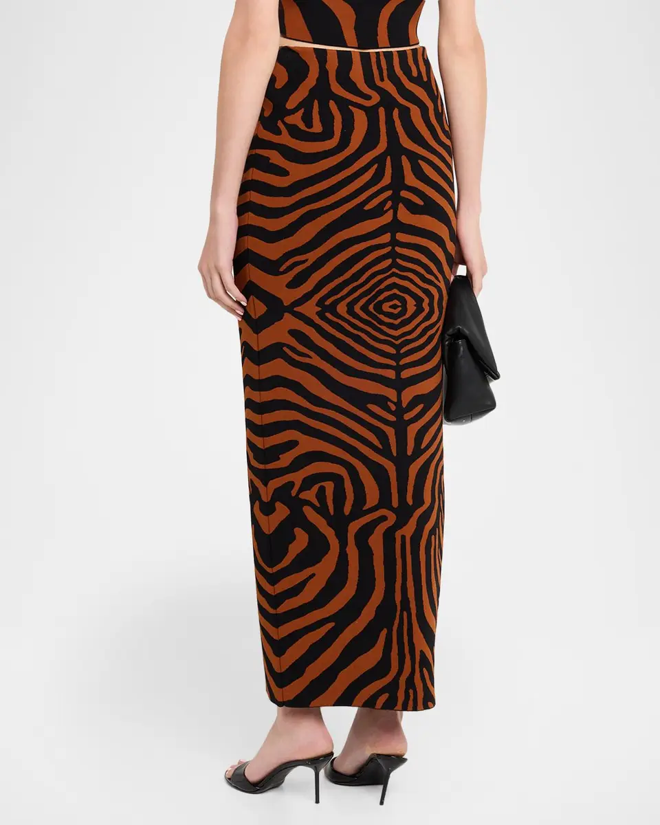 Et Ochs Oaklynn Knit Tiger Striped Maxi Pencil Skirt | Thumbnail 3 Et Ochs Oaklynn Knit Tiger Striped Maxi Pencil Skirt | Thumbnail 3