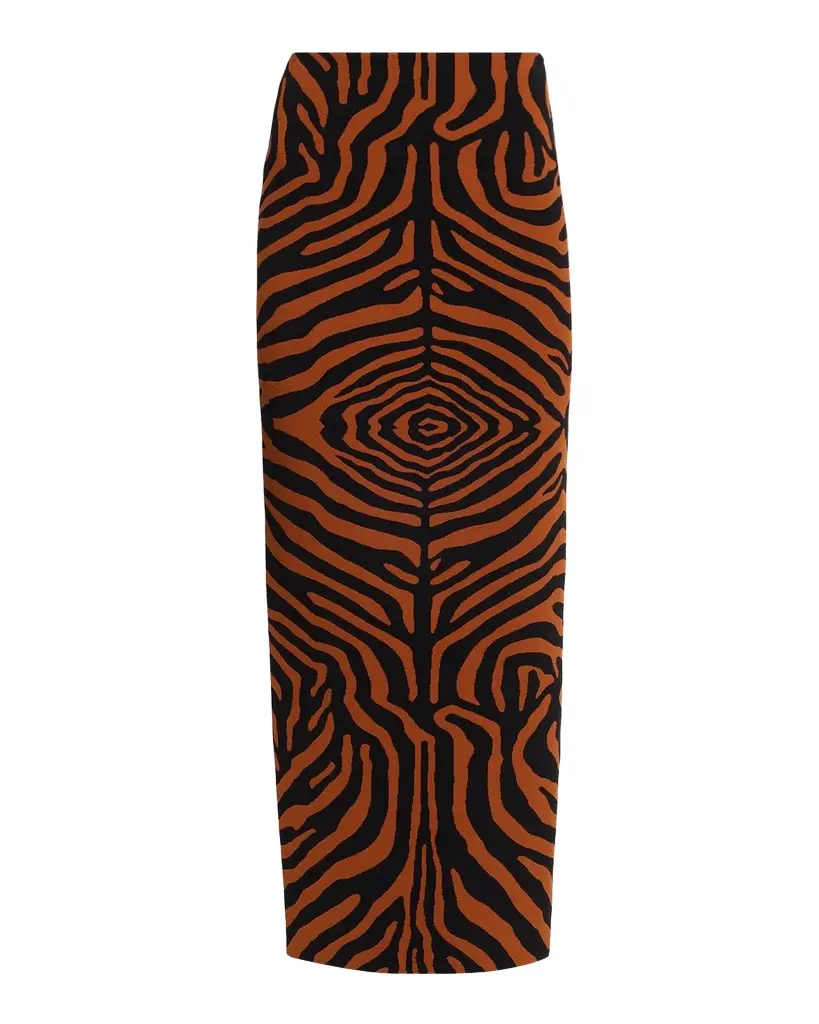 Et Ochs Oaklynn Knit Tiger Striped Maxi Pencil Skirt