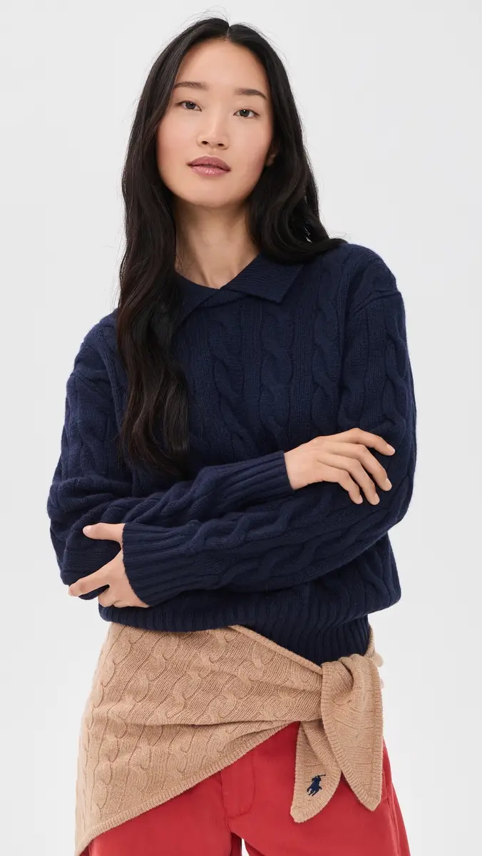 Polo Ralph Lauren Collared Cable Knit Sweater | Thumbnail 2 Polo Ralph Lauren Collared Cable Knit Sweater | Thumbnail 2