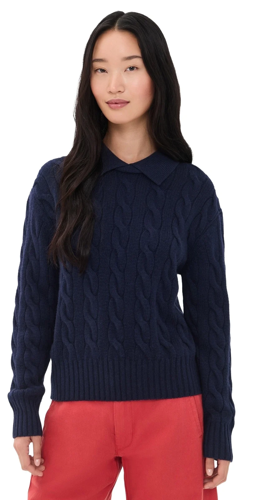 Collared Cable Knit Sweater