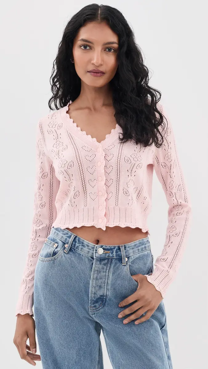 LoveShackFancy Sibella Cropped Cardigan | Thumbnail 2 LoveShackFancy Sibella Cropped Cardigan | Thumbnail 2