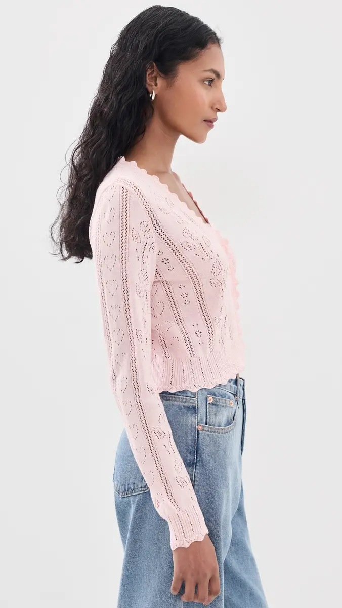 LoveShackFancy Sibella Cropped Cardigan | Thumbnail 4 LoveShackFancy Sibella Cropped Cardigan | Thumbnail 4