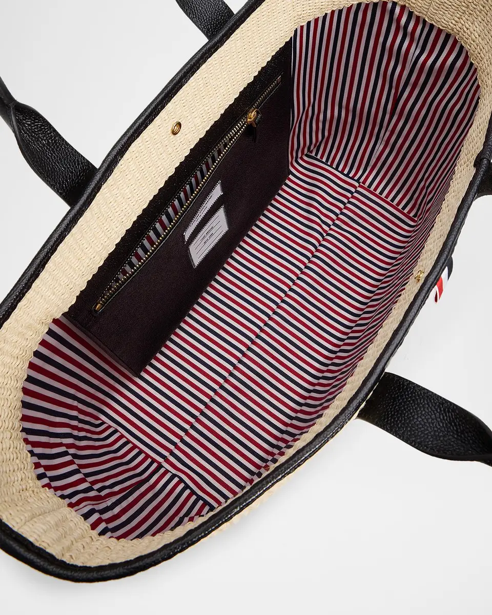 Thom Browne Men's Medium Tool Raffia Tote Bag | Thumbnail 4 Thom Browne Men's Medium Tool Raffia Tote Bag | Thumbnail 4