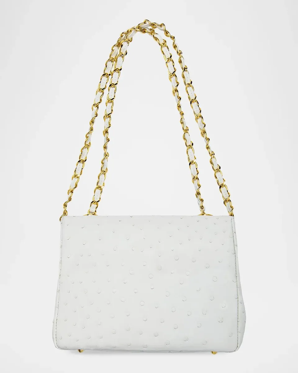 Lana Marks Medium Ostrich Leather Shoulder Bag | Thumbnail 3 Lana Marks Medium Ostrich Leather Shoulder Bag | Thumbnail 3